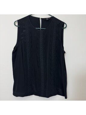 J.Crew 365 Women’s Sleeveless Blouse Top Size L Lightweight Lace Details